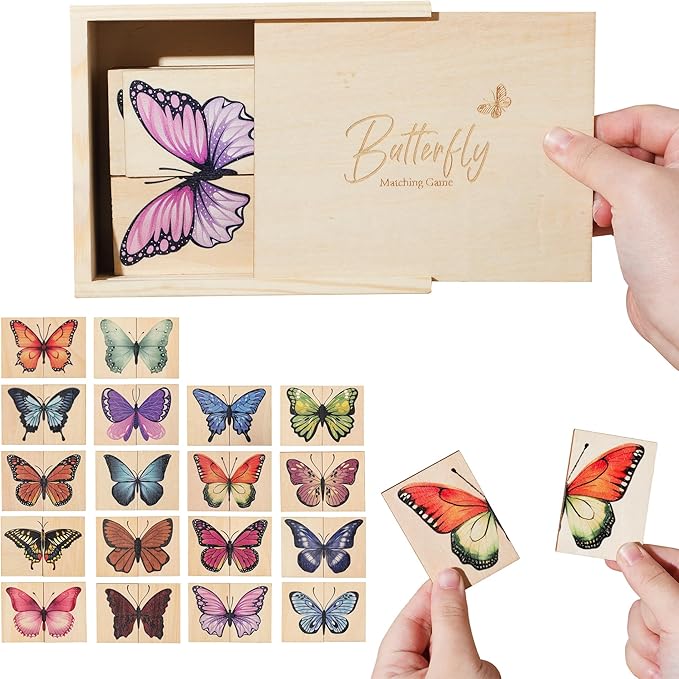 Wooden Puzzles for Toddlers Toddler Puzzles – Montessori Animal Toy Puzzle for Toddlers 3-5 Year Old – Wood Toy Learning Realistic Animals for Boy and Girl (Butterfly)