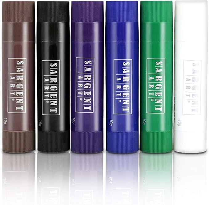 Sargent Art , Tempera Paint Sticks, 12 Colors with Case, Multi, 0.35 Ounce (Pack of 12)