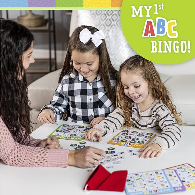 My First ABC Bingo Game for Alphabet Learning, Letter and Sight Word Recognition, Age 4 + Years, 2-6 Players