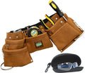 SparkJump Kids Brown Tool Belt, Adjustable Leather Tool Belt for Toddlers and Kids, Dress-Up Construction Costume for DIY Woodworking and STEM Learning