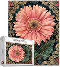 Pink Gerber Flower Jigsaw Puzzles for Adults 1000 Pieces, Multi-Petal Jigsaw Puzzle 20 x 27 Inch Colorful DIY Puzzles for Home Decoration, Family Puzzle Perfect for Game Nights 27" x 20"