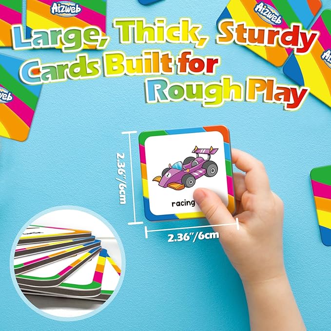 Aizweb Match Game,Memory Game, Vehicle 48 Pcs Toddler Card Games for Kids Ages 3 4 5 6,Flash Cards for Preschool Kindergarten Learning Activities,Educational Toys Homechool Supplies