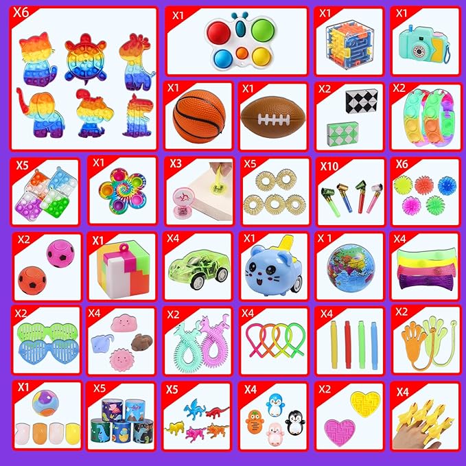 1000 Pcs Party Favors for Kids, Fidget Toys Bulk, Birthday Gift Toys, Fidgets Stocking Stuffers, Treasure Box Party, Goodie Bag Carnival Prizes, Pinata Filler Stuffers Classroom
