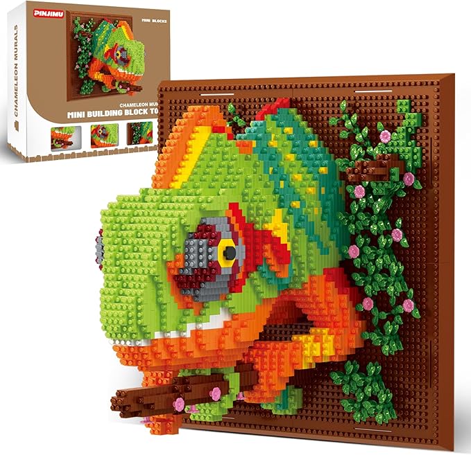 Chameleon Micro Mini Building Block Sets for Adults, No Compatible with Lego, 3D Animals Wall Art Kits for Home Wall Decor & Table Display, Creative Toy Gifts for Kids Teens Boys Girls (2688 PCS)