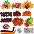 Tugaizi Thanksgiving Pinecone Turkey Craft Kit for Kids, 20 Sets Fall Autumn Turkey DIY Art and Craft Kit for Classroom Project Supplies Thankful Dinner Activity and Table Centerpiece Decorations