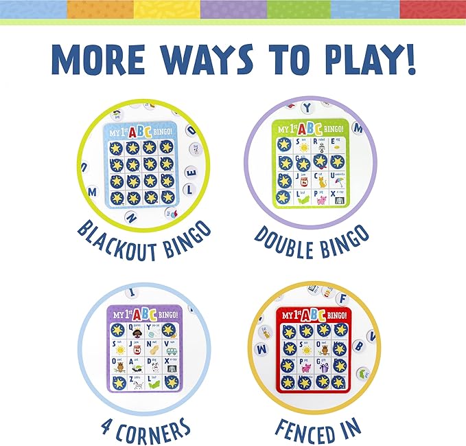My First ABC Bingo Game for Alphabet Learning, Letter and Sight Word Recognition, Age 4 + Years, 2-6 Players