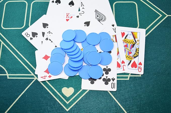Smartdealspro Set of 100 1 Inch Opaque Plastic Learning Counters Mini Poker Chips Game Tokens with Storage Box (Purssian Blue)