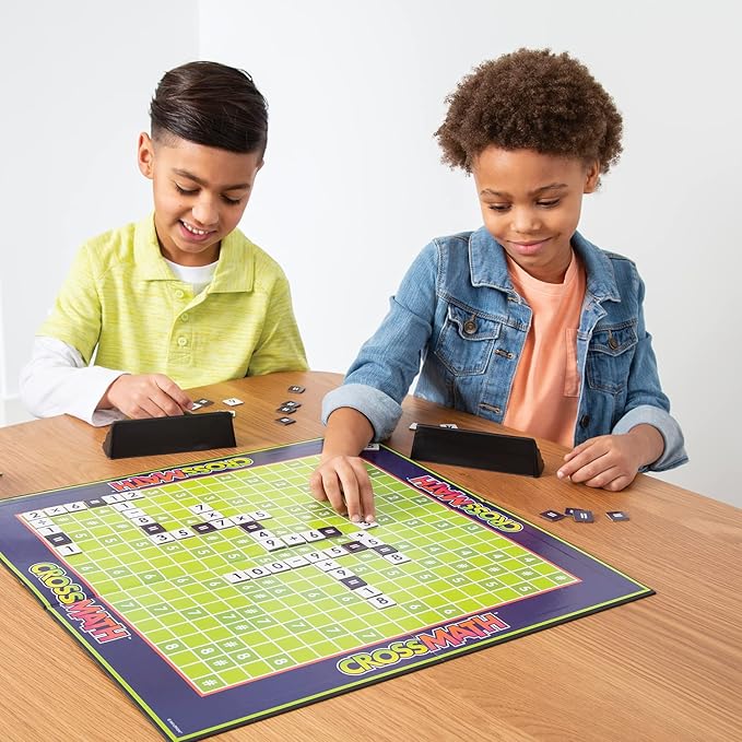 MindWare CrossMath - Engaging 2-4 Player Math Games for Kids, Multiplication Game - Includes Additional Activities and Guidebook