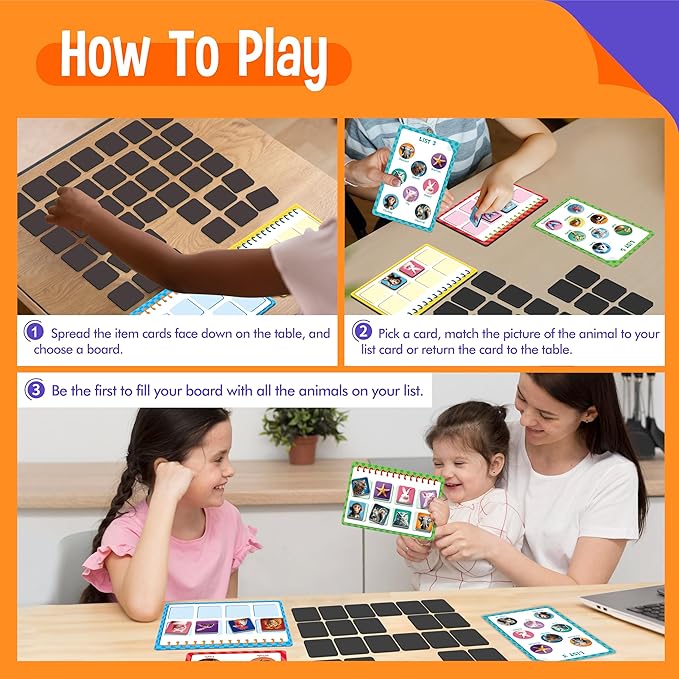 SpriteGru Magnetic Animal Matching Game, Funny Animals Learning Game, Race to Collect Your Lists Educational Toy for Boys & Girls at Home