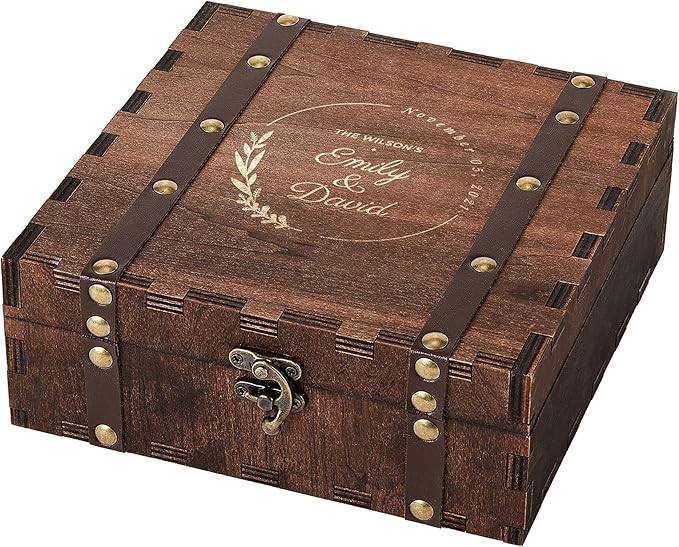 AW BRIDAL Personalized Keepsake Boxes Wood Storage Box Memorial Gift Box Wedding Gifts for Couples Engagement Bride Gifts for Her//DK2201CPP61//