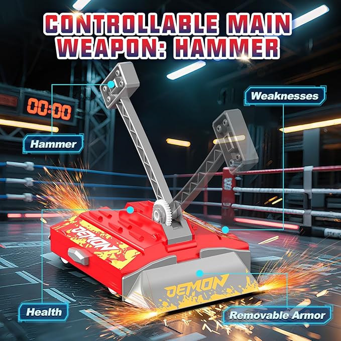 Remote Control Battle Robots, RC Fighting Robots Toys for Kids, Combat Robot STEM Toys, 4WD 2.4 GHz Remote Control Robot Set Birthday Gifts for Boys and Girls Age 5 & Up
