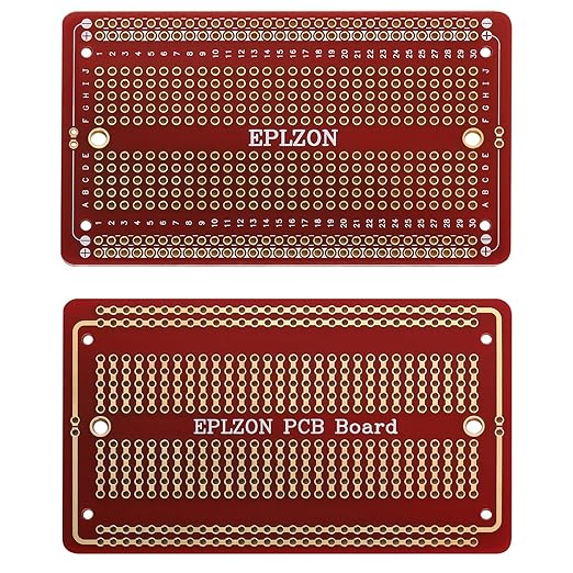 Solderable Breadboard PCB Board Gold-Plated Solder Breadboard for DIY Electronics Projects Apply to Arduino Soldering Projects 3.5"x2.05" (5 Pack + 2 Mini Board,red)