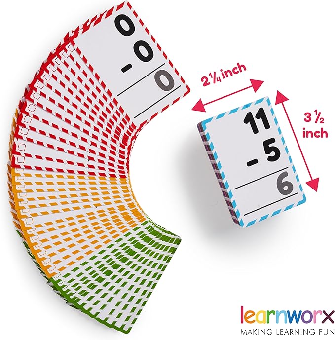 Addition and Subtraction Flash Cards 1st Grade | 366 Math Flash Cards 2nd Grade & 3rd | Subtraction & Addition | Math Facts 0-12 | for Kids Ages 4 5 6 7 | Family Bulk Flashcards