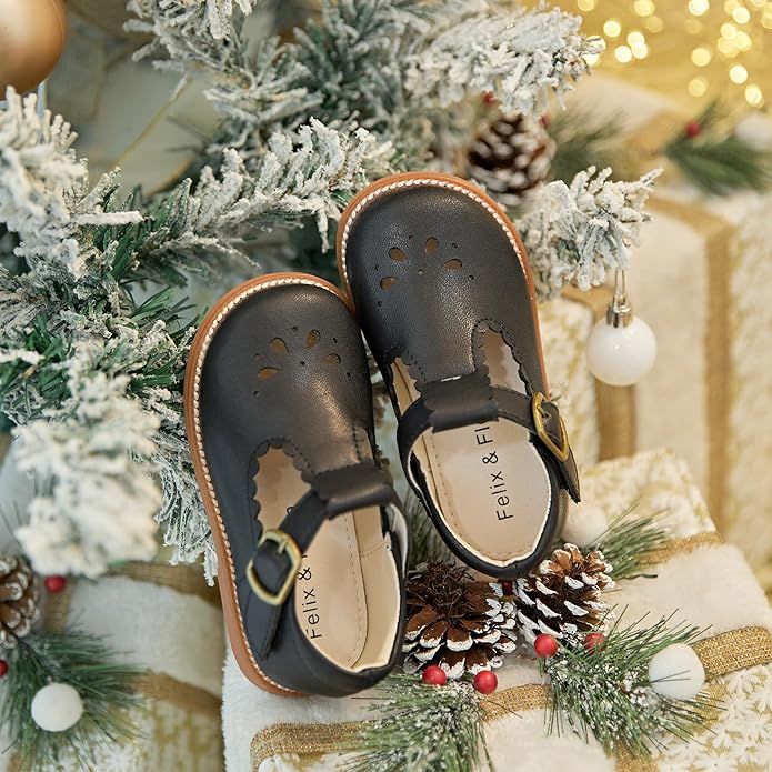 Felix & Flora Toddler Little Girl Mary Jane Dress Shoes - Ballet Flats for Girl Party School Shoes