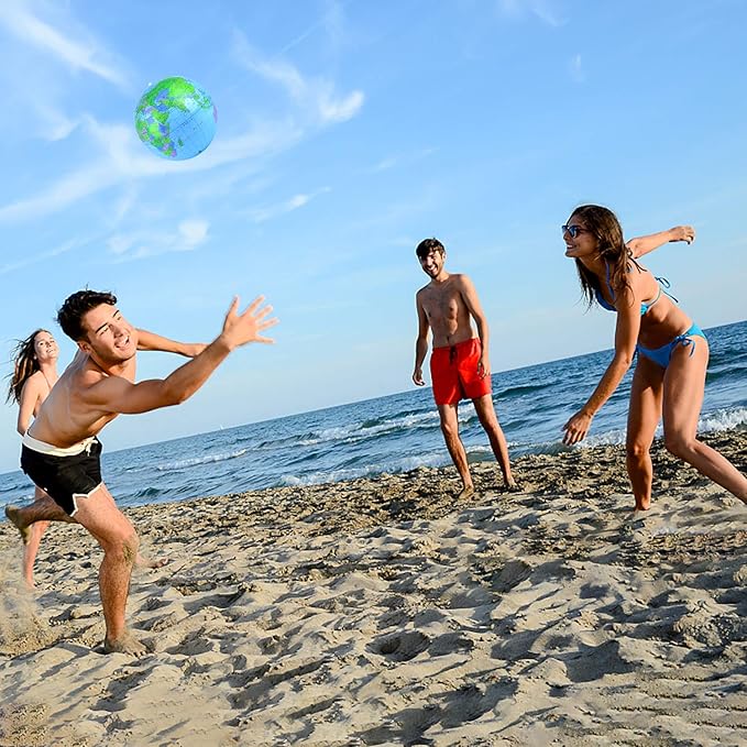Coopay Inflatable Globe PVC World Globe Inflatable Earth Beach Ball for Beach Playing or Teaching