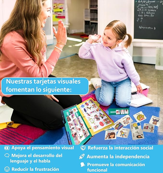 Smile4Autism Small 1.5"x1.5" Loose Spanish Visual Picture Cards, Receptive and Expressive Language, Speech Articulation Therapy, ASD, ADD, ADHD, Apraxia, & Stroke Patients