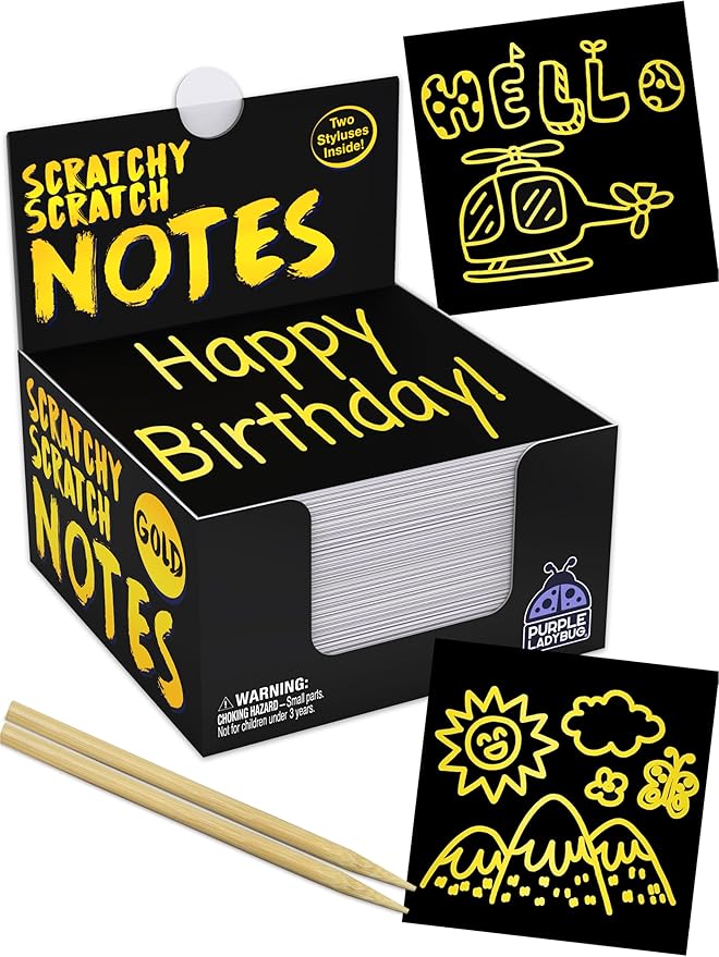PURPLE LADYBUG Scratch Art for Kids - Crafts for Ages 8-12, Fun Creative Craft Activities for Kids, Teens, Summer, Camping, Travel, Gifts for Girls