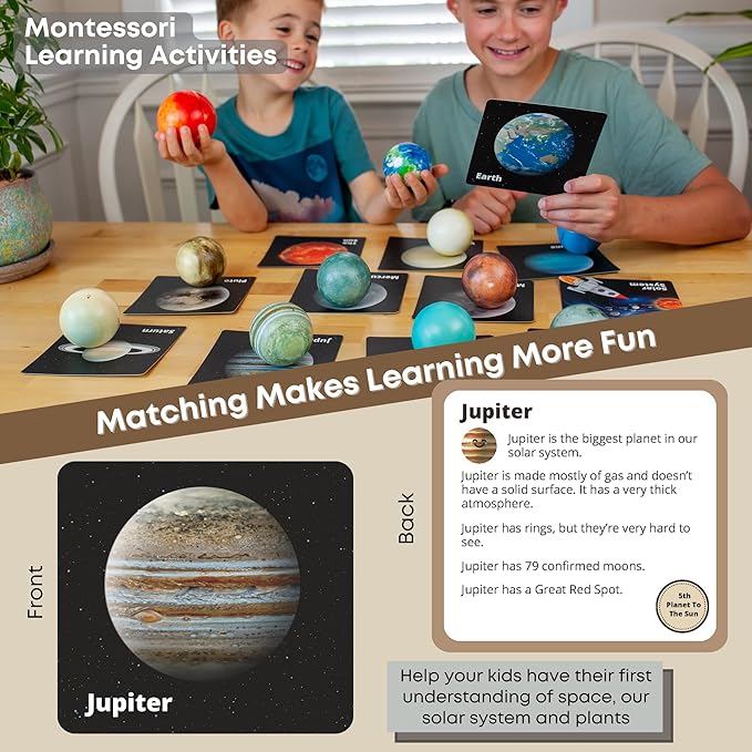 Planets for Kids Solar System Toys 3-5, Solar System for Kids, Space Toys for Kid 5-7, Science Toy Model, Space Balls, Astronaut Toy
