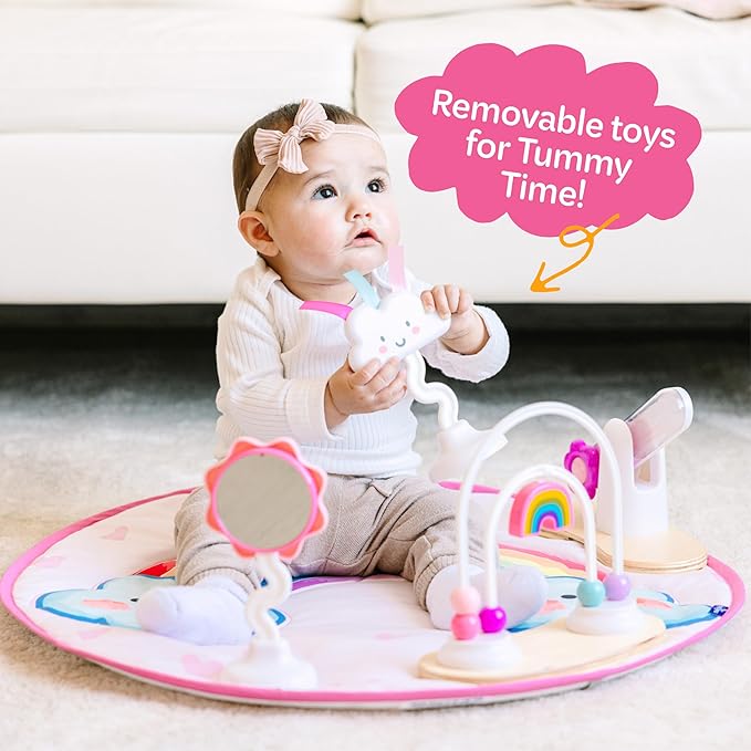 Move2Play 4-in-1 Baby Activity Center | Montessori-Inspired Design | 8 Interactive Toys | Tummy Time, Exersaucer & Toddler Table | Shower Gift | Essential | Must Have for 3, 6, 12 Month Old