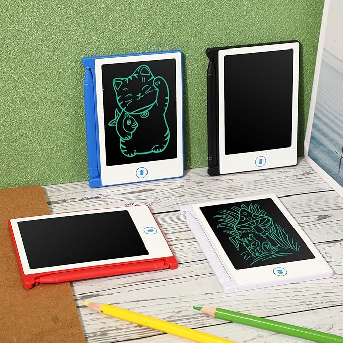Zhehao 24 Pieces LCD Writing Tablet Bulk Kids Mini Drawing Pad 4.5 Inch Electronic Doodle Board Kids Party Favor Classroom Gift(White)