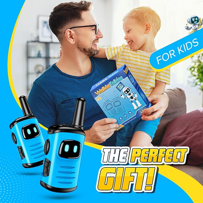 Kids Walkie Talkies Toys for Boys: comedyfun Mini Robots Walkies Talkies 2 Pack Boys Toy for 3 4 5 6 7 8 Year Old Camping Outdoor Games Christmas Birthday Gifts Age 4 5 6 7 8 Year Old Stocking Stuffer