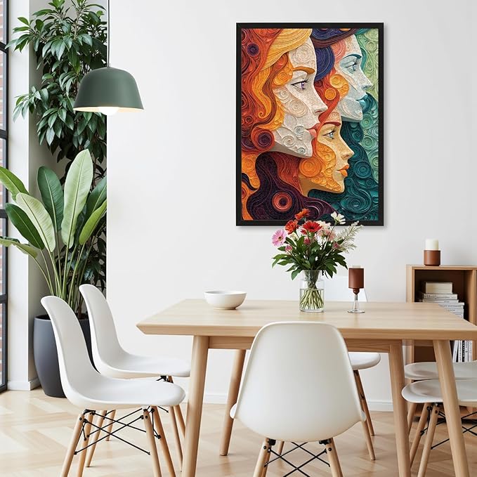 Vibrant Female Portrait Jigsaw Puzzles for Adults 1000 Pieces, Difficult Puzzles Perfect for Game Night, Great Gift Idea, Size 26.65 x 19.25 in