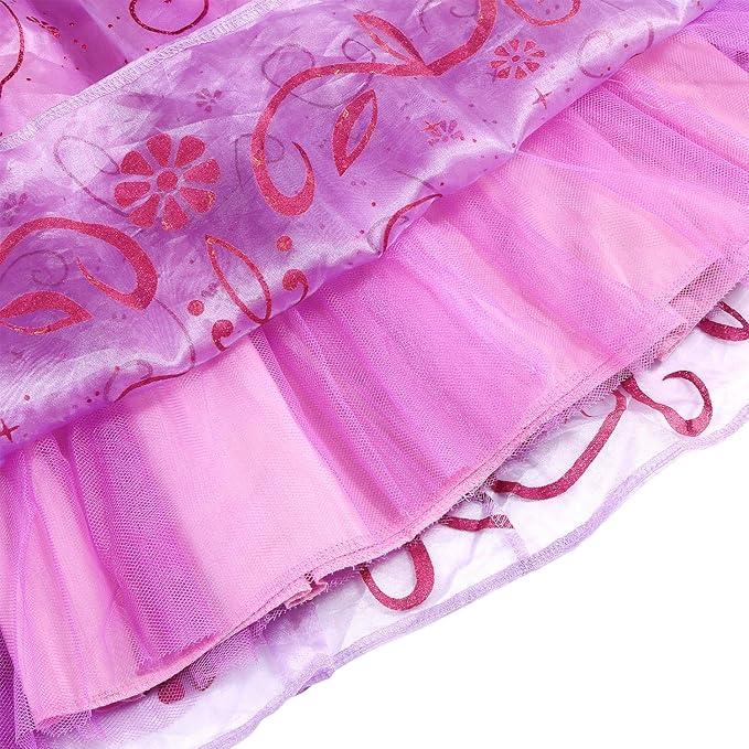 Light Up Princess Dress for Girls Purple Lighted Princess Costume Fancy Halloween Dress Up Cosplay Party Carnival