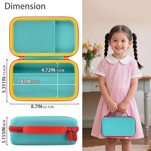 co2CREA Storage Organizer Case for 3D Printing Pen Set, Hard Case Compatible with SCRIB3D P1/Advanced, MYNT3D Super/Advanced, 3Doodler Start+/Flow/PRO and Filament Refill（Green Case +Red Zipper）