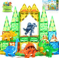 Dinosaur Toys Magnetic Tiles 3D Movable Dinos for Kids 3-5 5-7 Toddler Outdoor Sensory Toys, STEM Educational Magnetic Blocks for 3+ Years Old Boys Girls Kids Toy