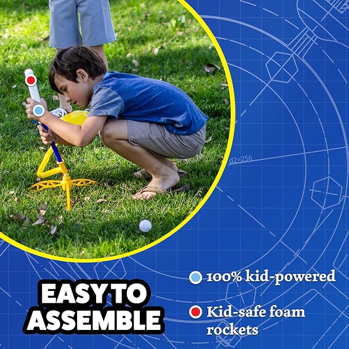 Stomp Rocket Jr Glow Rocket Refills, 6 Rockets - Replacement Glow in The Dark Rockets for Soft Foam Rocket Launcher for Kids - Fun Backyard & Outdoor Kids Toys Gifts for Boys & Girls
