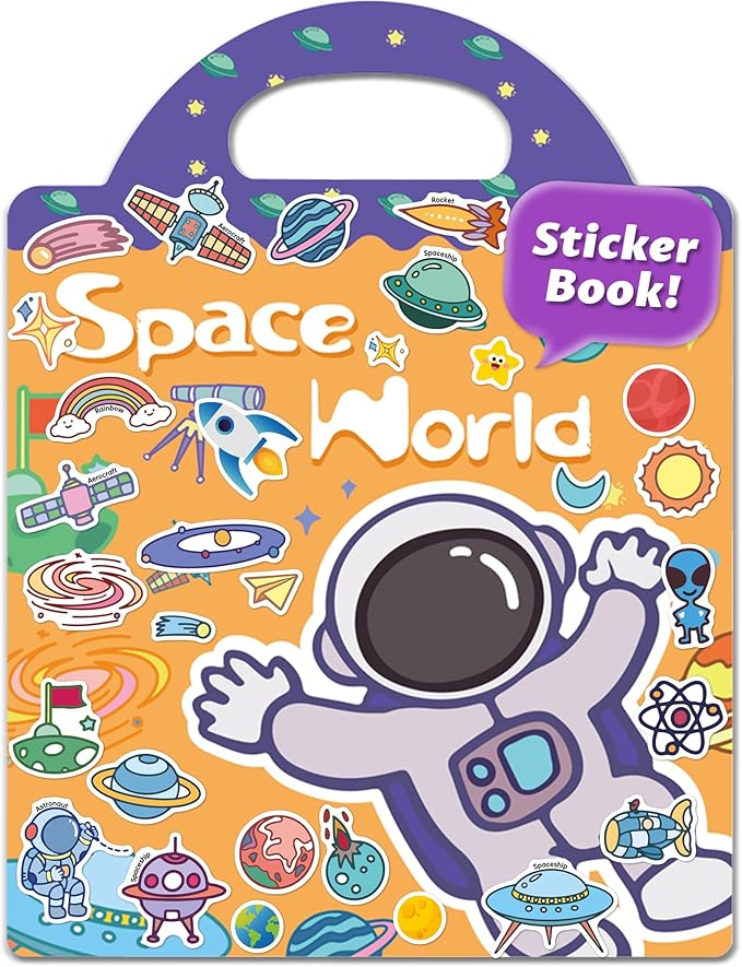 Reusable Sticker Book for Toddlers 2-4 Years, Stickers for Kids, Toddler Craft Activities, Toddler Travel Toys Ages 2+ Boy Girl Birthday Gifts