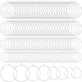 Pndeyo 120pcs Hypoallergenic Earring Beading Hoops, 20mm 25mm 30mm 35mm Round Hoop Earrings Findings, Open Earring Wire Ring Accessories for Jewelry Making- Silver