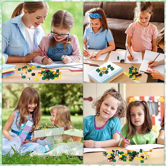 JUNEBRUSHS Erasers for Kids, 150Pcs St. Patrick's Mini Erasers Cute Pencil Erasers Shamrocks Erasers for Kids Bulk School Classroom Prizes Homework Rewards Party Favors