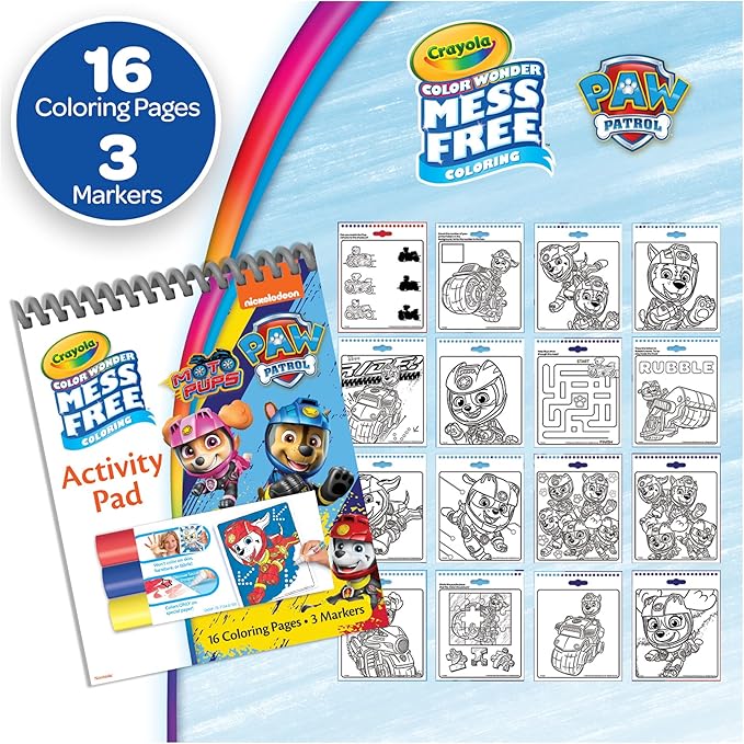 Crayola Nickelodeon Color Wonder Activity Pad Bundle (3 Pack), Toddler Stocking Stuffer, Mess Free Coloring Set for Kids, Holiday & Christmas Gifts for Kids, 3+