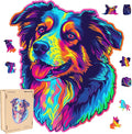 Australian Shepherd Dogs Wooden Puzzle Stained Colorful (9.7 * 11.2in-200pcs) Art Painting Wooden Puzzle for Kids Adults, Birthday Mother's Father's Day Christmas for Dad Mom Son Daughter