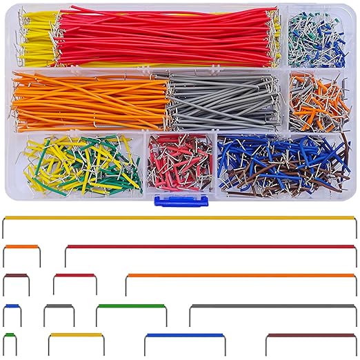 840 Pcs Breadboard Jumper Wires Kit, 14 Lengths Solderless Flexible Connecting Cables, Pre-Stripped & Pre-Formed Right Angles, for Arduino, DIY Electronic Projects, PCB Circuit Boards