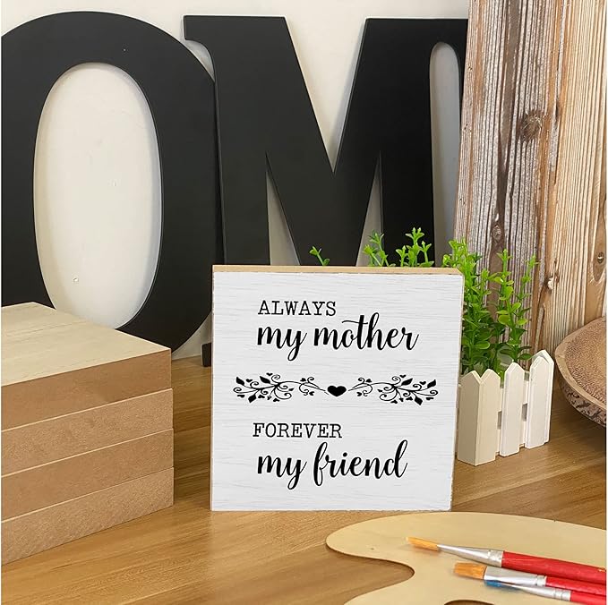 5 Pack Thick MDF Wood Blocks Unfinished Wooden Squares for Crafts Memorial Sign(6x6x1 in)