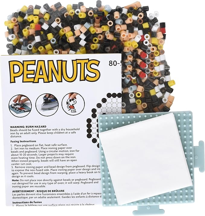 Perler 80-57193 Peanuts Snoopy and Friends Fused Bead Craft Activity Kit with Four Patterns, Multicolor, 1003 Pieces