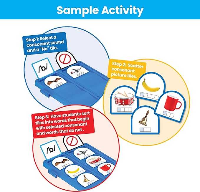 hand2mind Sort That Sound! Activity Set, Phonemic Awareness, ESL Teaching Materials, Science of Reading Manipulatives, Letter Sounds for Kindergarten, Speech Therapy Tools, Phonics Flash Cards