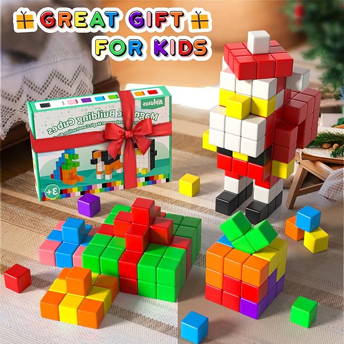 42PCS Magnetic Blocks, Gifts for 3 4 5 6 Year Old, Magnet Building Blocks for Toddlers, Girls & Boys, Sensory - Montessori - Autism - Magnetic Toys for Kids Ages 3-5 4-8