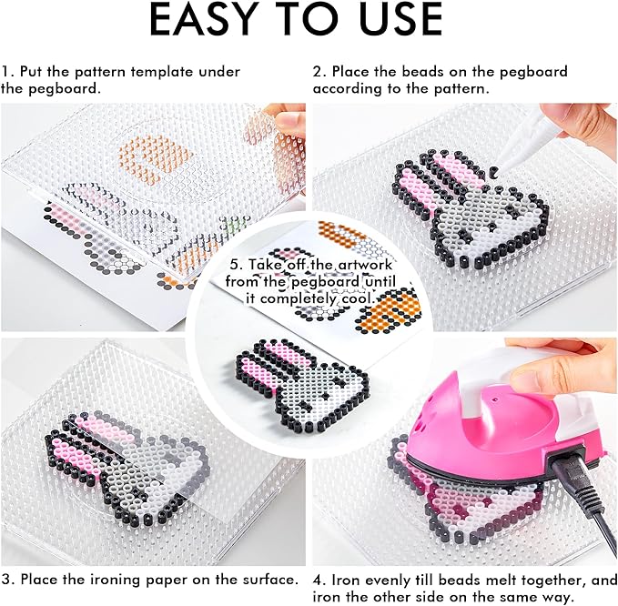 INSCRAFT 30,000 Fuse Beads Kit-30 Individual Packs of Iron Beads Set with 3 Pegboards, 5 Ironing Paper, 10 Patterns, Gifts for Birthday Christmas, Multicolor 5mm Melty Beads Bulk Refill Kit