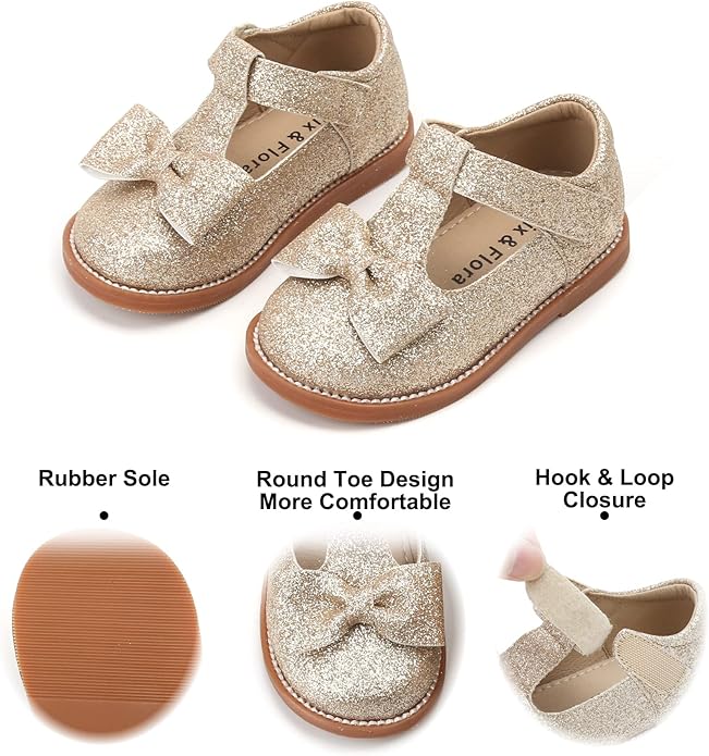 Felix & Flora Toddler Little Girl Mary Jane Dress Shoes - Ballet Flats for Girl Party School Shoes