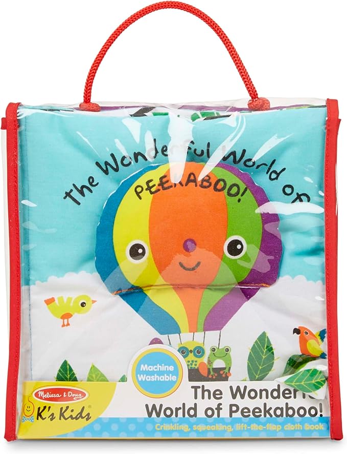 Melissa & Doug Soft Activity Baby Book - The Wonderful World of Peekaboo! Lift The Flap Busy Book for Toddlers, Sensory Toys for Babies and Toddlers