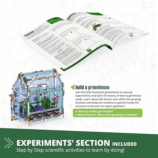Engino- STEM Toys, Building Set for Kids 9+, Botanic Laboratory- Fully Functional Greenhouse, STEM Kit, Gift for Boys & Girls, Engineering Kit, Learning & Education Toys