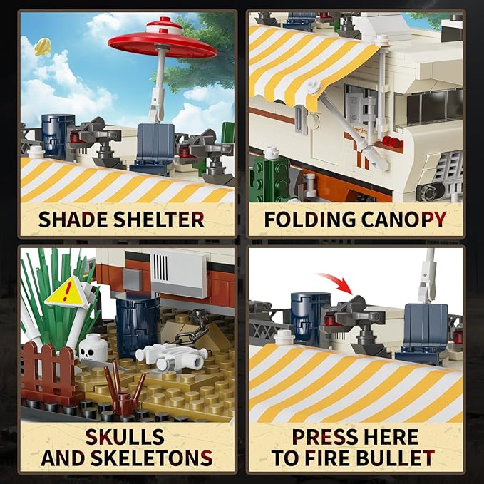 Camper RV Building Block 1054 pcs, Halloween Haunted Dale’s RV Vehicles Construction Building Bricks Set Compatible with Lego for Boys, Walking Breaking RV Birthday Gift, Camper Van for Adults Kids