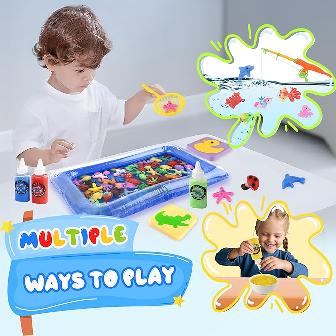 Magic Water Elf Toy Kit, Waters Pets, Aqua Water Gel with 20 Magic Gels and 20 Shape Molds, DIY Squishy Maker Kit, Kids Summer Crafts，Make Your Own Squishies Toys Crafts for Boys & Girls