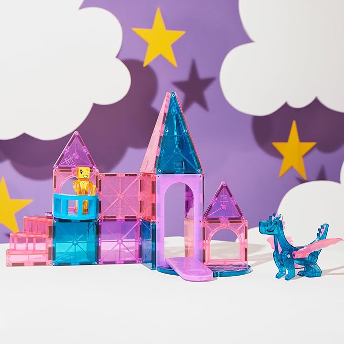 MAGNA-TILES Castle 25-Piece Magnetic Construction Set, The Original Magnetic Building Brand