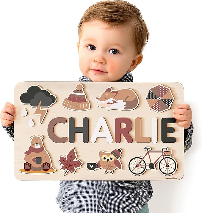 Busy Board, Name Puzzle for Toddlers, Personalized Gift, Gifts for 0 1 2 3 Years Old, Kid Gift, 1st, 0 3 6 9 12 18 24 36 Months