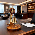 Nagina International Anchor Studded with Nautical Ship Wheel Mounted Premium Polished Brass Desk Decor Yet Office Call Bell | Innovative New Gifts Ideas for Marine Lifestyle