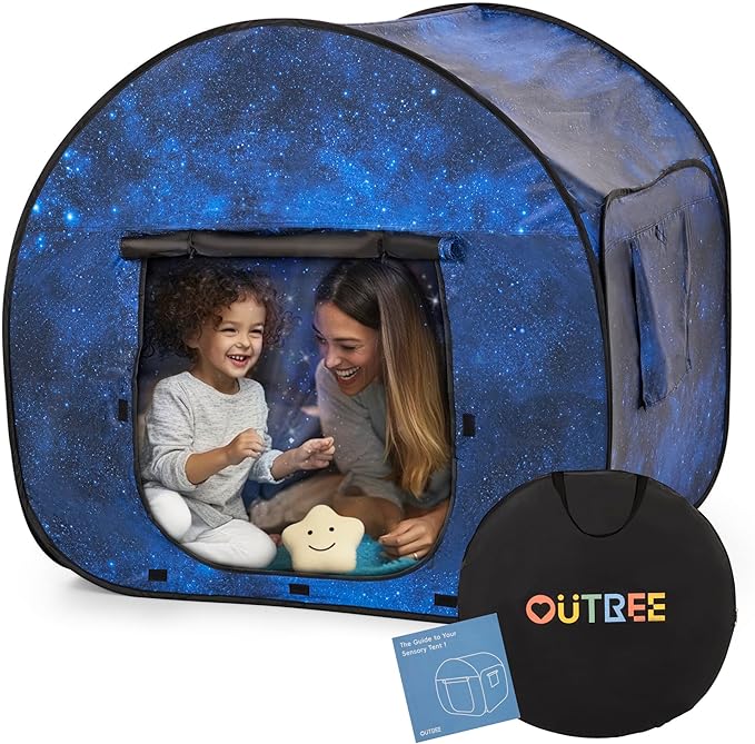 OUTREE Sensory Tent 47 * 47 * 47 in, Starry Night Print, Sensory Tent for Kids with Autism, pop up Play Room
